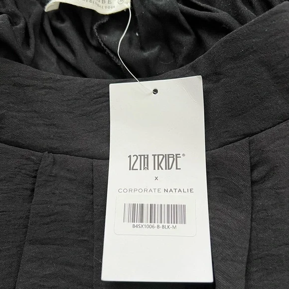 NWT 12th Tribe Black Midi Skirt Medium - Picture 10 of 13